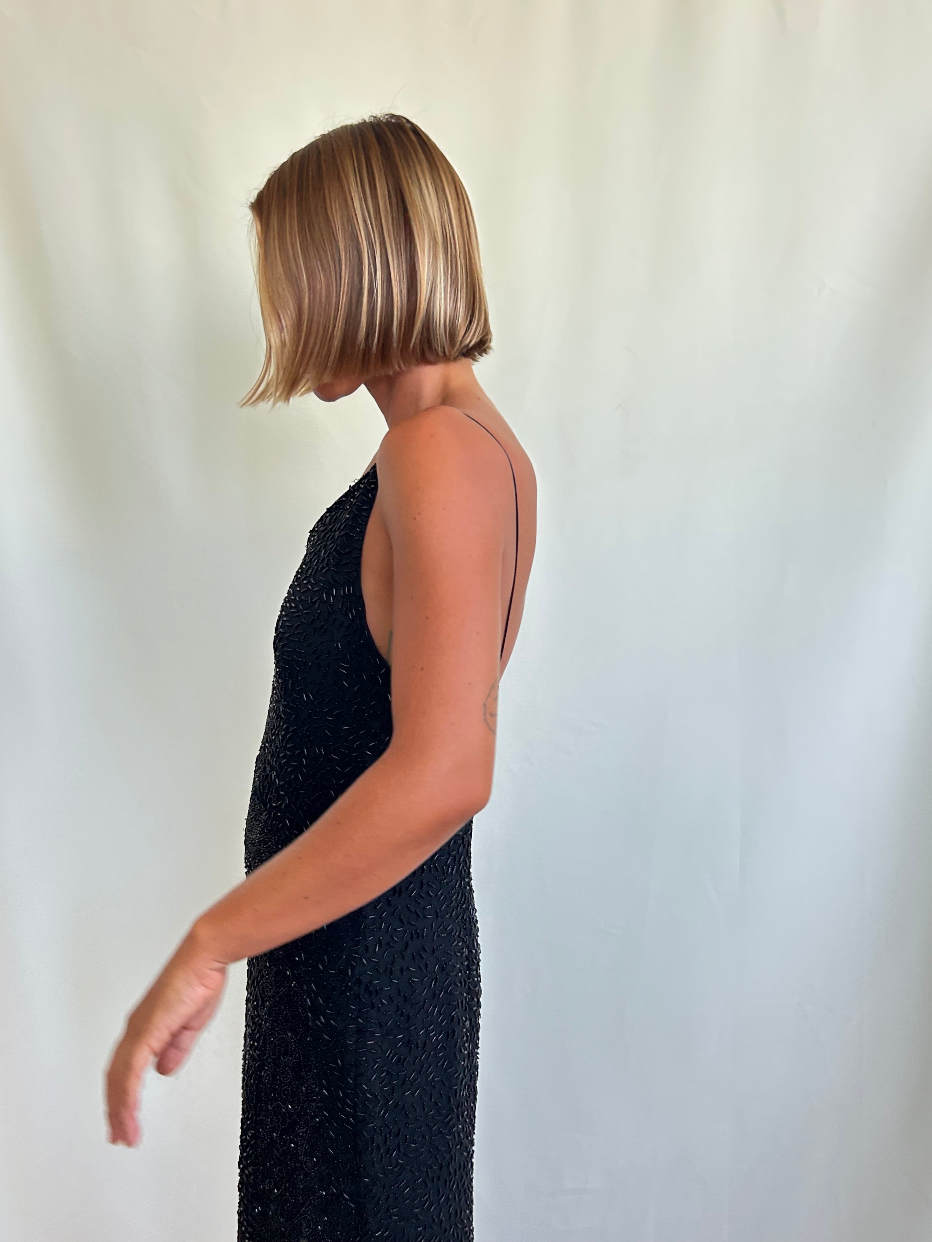 Vintage asymmetrical silk gown