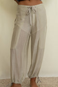 Modern designer silk pants