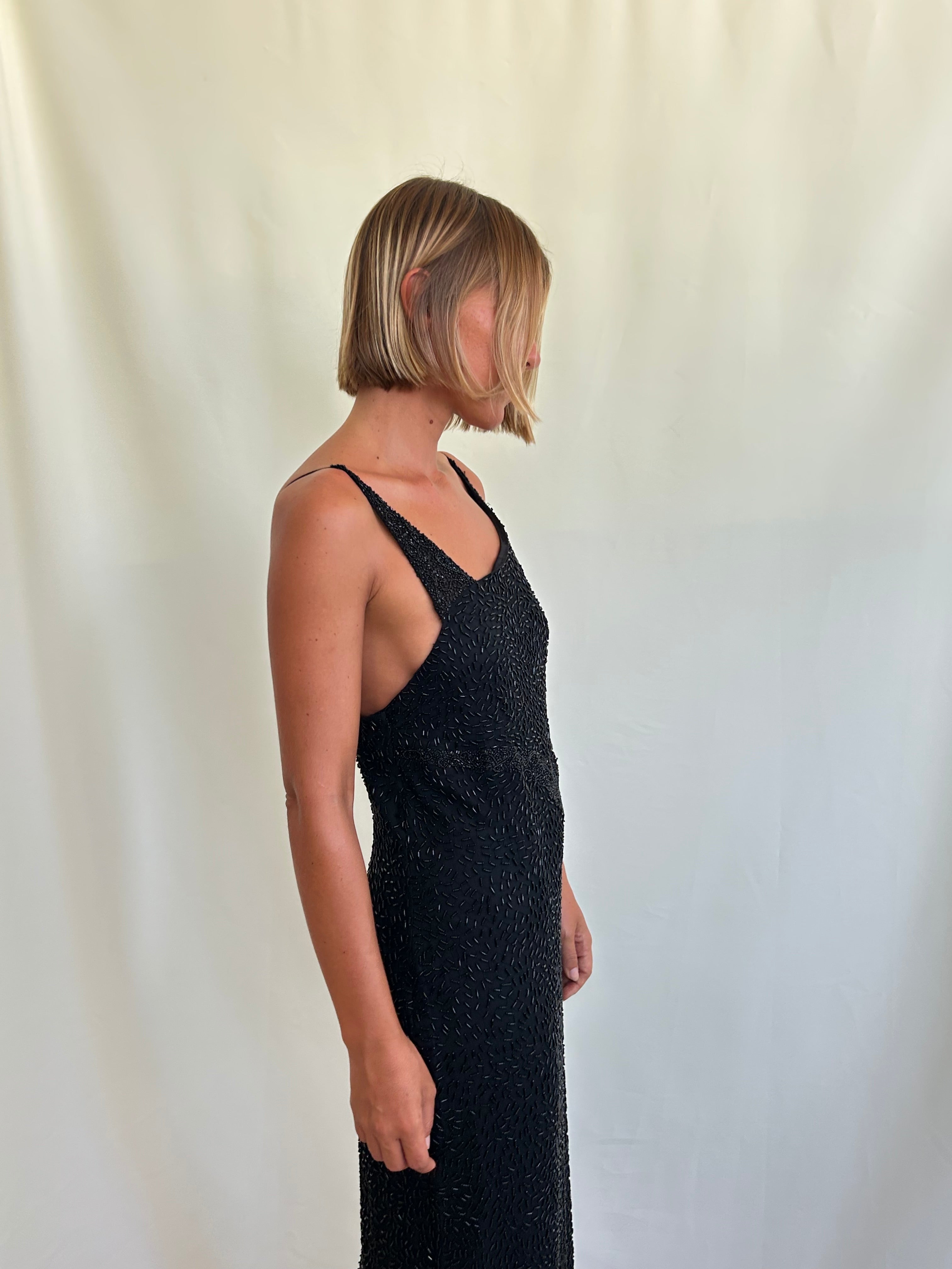 Vintage asymmetrical silk gown
