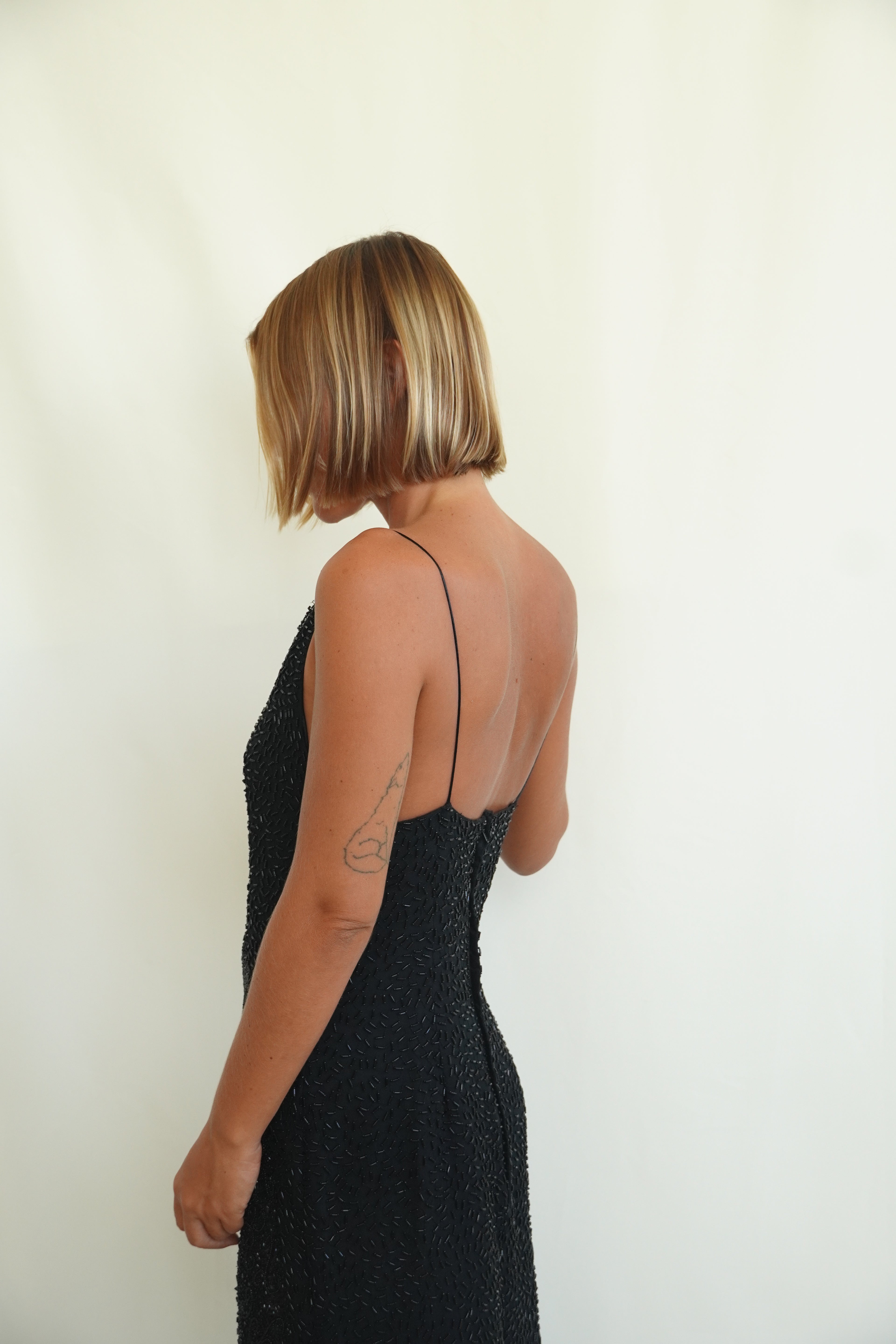 Vintage asymmetrical silk gown
