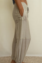 Modern designer silk pants
