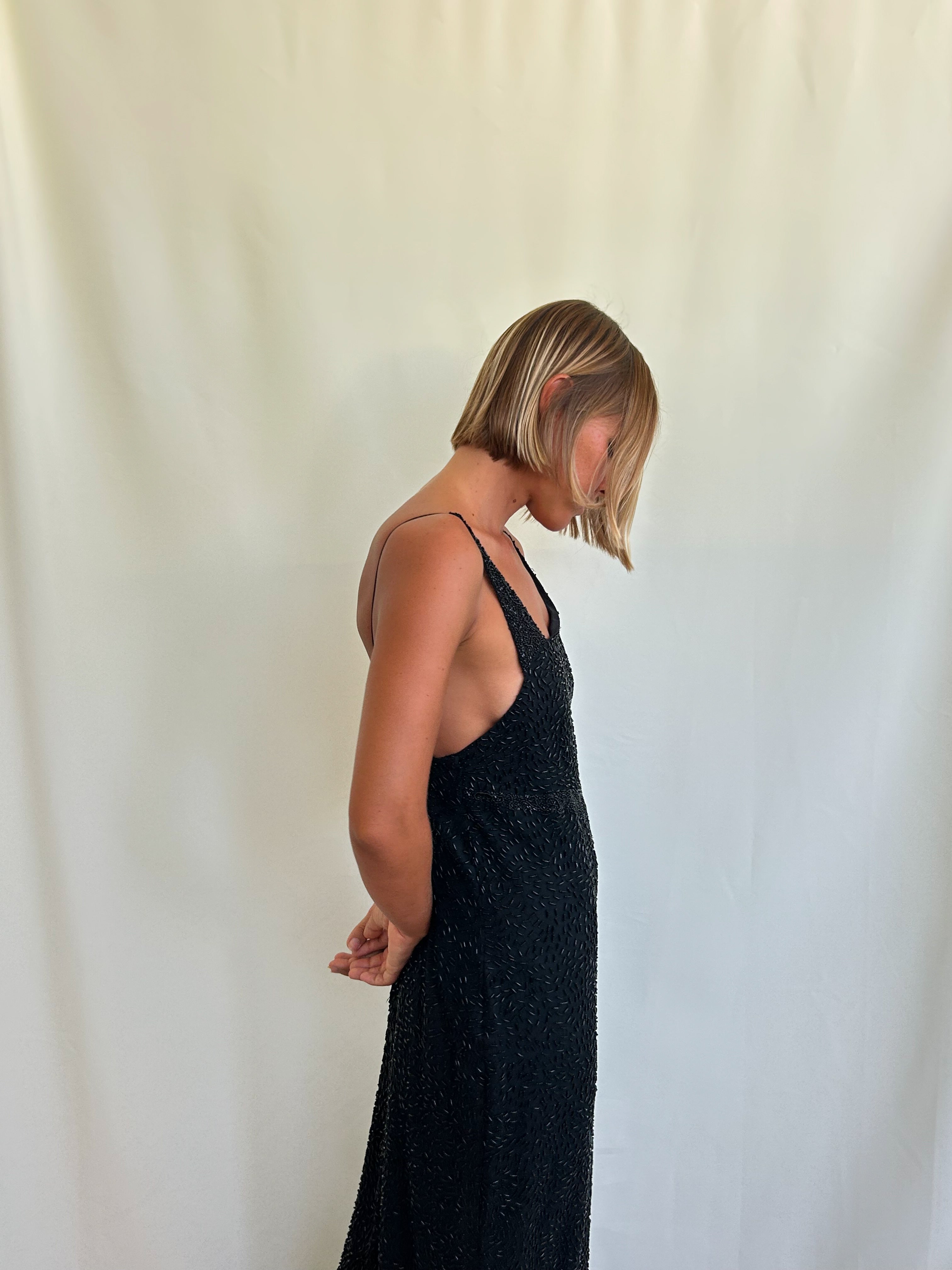 Vintage asymmetrical silk gown