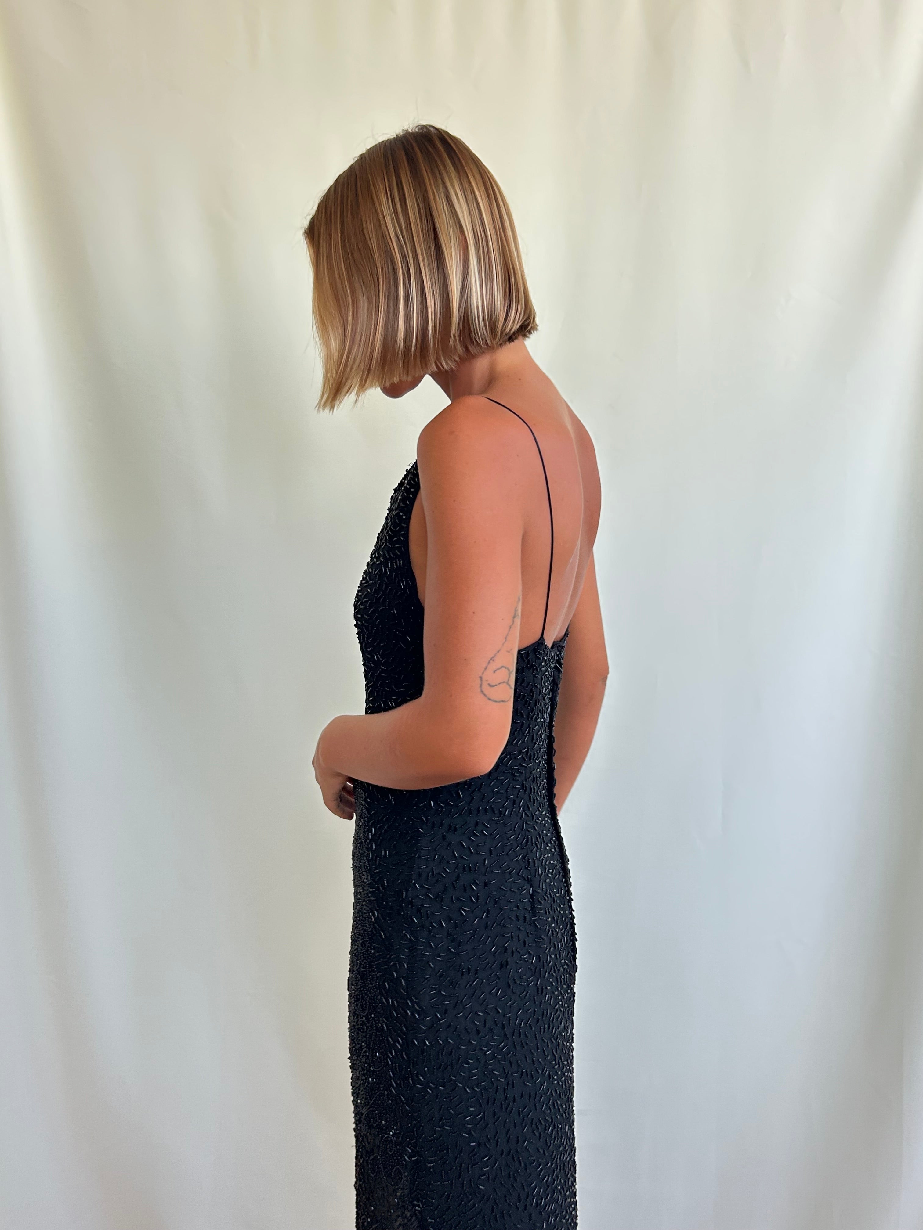 Vintage asymmetrical silk gown