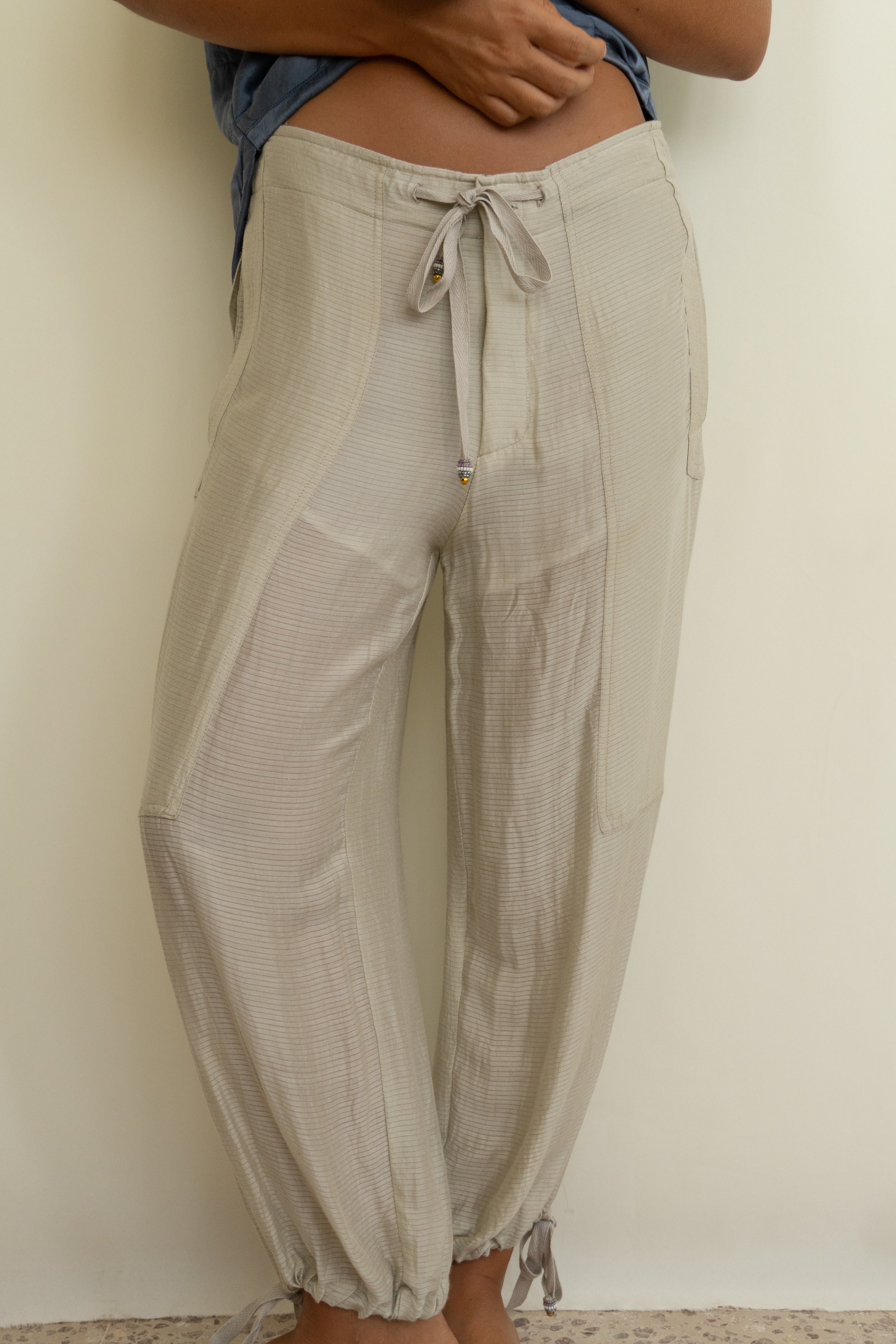 Modern designer silk pants